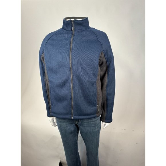 ZeroXposur ZXBLK Mens Jacket Full Zip Sz Large Blue Gray Softshell Fleece Lined - Picture 2 of 16